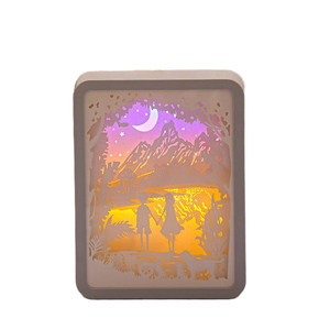 Lampe de nuit en forme de sculpture carrée en ABS 3D à LED, lumière blanche chaude, lampe à ombre, chambre à coucher, cadeau de la Saint-Valentin, cadeau d'anniversaire, art - Product Image 1