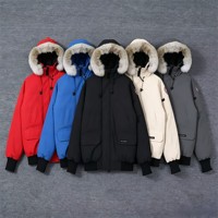 Veste d'hiver pour homme de marque de luxe, rembourrée, à capuche, imperméable, respirante, en coton épais, style décontracté, fermeture éclair