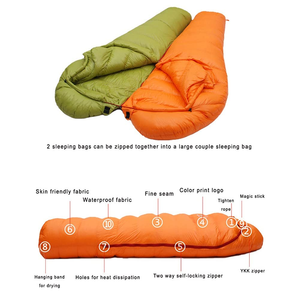 Saco de dormir de <span class=keywords><strong>3</strong></span> estaciones personalizado de fábrica precio súper bajo tela de nailon profesional esponjoso plumón de pato estilo mamá - Product Image 2