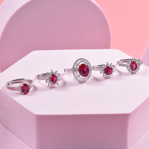 <span class=keywords><strong>Bijoux</strong></span> de luxe <span class=keywords><strong>Rubis</strong></span> taille ovale 5x7mm 925 Argent Bague <span class=keywords><strong>Bijoux</strong></span> Femme - Product Image 5