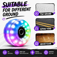 Roues de patins à roulettes en ligne 5832 à LED, roues de vitesse clignotantes en PU à rebond élevé, roulements ABEC-9, 3 lumières, étanches et légères