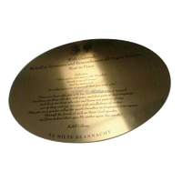 Médaille commémorative du moyeu de l'étudiant universitaire en laiton personnalisé, Plaque de porte en laiton de finition en relief, plaque de signe mural