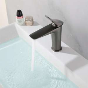 Penjualan langsung pabrik keran kamar mandi kuningan kustom wastafel abu-abu keran kamar mandi keran panas dan dingin untuk kamar mandi - Product Image 3