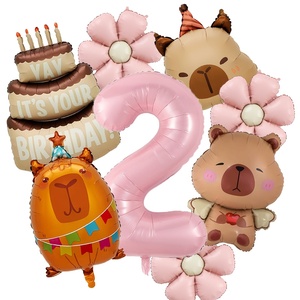 Set di 8 Palloncini in Foil a Forma di Capibara con Numero 1-9 per Decorazioni di Feste di <span class=keywords><strong>Compleanno</strong></span> - Product Image 3