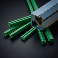 Barre de guidage extrudée en UHMWPE vert pour tour de télécabine, avec découpe pour l'assemblage de câbles et de poulies de télécabine - Entretien des stations de ski