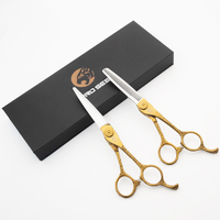 PROSEE Ciseaux dorés de 6.0 pouces Ciseaux de coupe de cheveux en acier VG10 Ciseaux de coiffure professionnels Kit de cisaillement amincissant à motifs