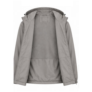 Veste coupe-vent en toile pour homme, de haute qualité, à capuche, pour l'hiver, design personnalisé, imperméable, logo personnalisé sur le devant - Product Image 4