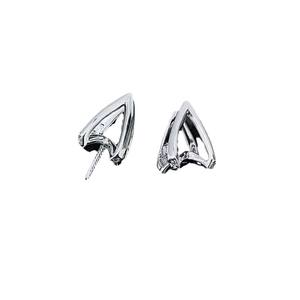 Boucles d'oreilles clous en argent S925 avec perles rondes de 9-15 mm, support creux, cache-émail, tendance, pour ongles, accessoires de perles DIY 22400 - Product Image 4