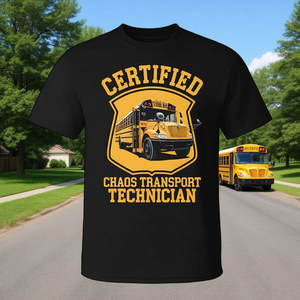 Camiseta certificada para conductor de autobús escolar Chaos Transport Technician - Product Image 3