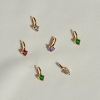 Mode nouveau 18k PVD plaqué or en acier inoxydable Zircon pierre de naissance charme bricolage breloques pendentif accessoires