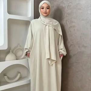 Hijab turban ample en polyester pour femmes arabes du Moyen-Orient, style traditionnel musulman, simple et décontracté pour l'automne - Product Image 1