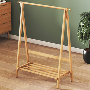 Clothing Organizer Coat <b>Rack</b> Nan Bamboo Standing Type Bedroom Single Tier Foldable - Product Image 4