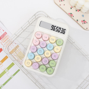 Calculadoras mecánicas de gran venta, pantalla LCD de 12 dígitos, botón redondo, calculadora de escritorio de colores bonitos para oficina y escuela, 2 unidades, 2 unidades - Product Image 3