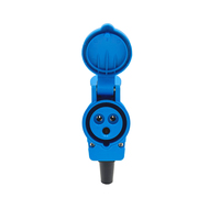 Adaptateur d'extension CEE de qualité camping avec prise de protection et couvercle articulé, IP44 230V 16A, pour connexion électrique de caravane statique