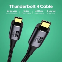 Kabel nilon Tipe C pengisian cepat, kabel kepang nilon tipe-c, pengisian cepat, 40Gbps, 100W, 5A, 40Gbps, untuk iPhone 15 & Komputer