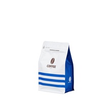 Sacs à café en papier d'aluminium à huit joints latéraux avec distributeur d'emballage de thé et de haricots auto-scellant à fermeture éclair colorée pour usage alimentaire
