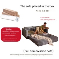 Sofá Cuadrado Plegable Multifuncional Tapizado, Convertible en Asiento y Cama, Hecho de Tela Comprimida para Fácil Almacenamiento, Ideal para Villas