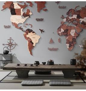 Mappa del Mondo 3D in Legno con Luci LED, Decorazione da Parete Leggera per Casa e Ufficio, Regalo per Appassionati di Viaggi - Product Image 2