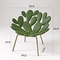 Fauteuil Cactus Tendance, Canapé de Loisirs Moderne en PU, Luxe Léger, Idéal pour la Maison, le Salon, l'Extérieur et le Balcon