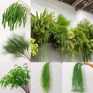 Plantes vertes artificielles, arrangements floraux de mariage, décorations florales suspendues de style forêt, blanches et vertes, pour mariages - Product Image 1