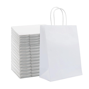 Bolsas de <span class=keywords><strong>Regalo</strong></span> de Papel Blanco KM de 4.72*2.36*5.91 Pulgadas, Bolsas de Papel Kraft con Asas para Pequeñas Empresas, Cumpleaños, Bodas, Fiestas - Product Image 2