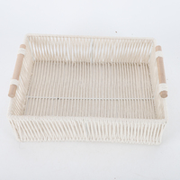 Paniers de rangement pliables en plastique fait à la main en rotin pour la maison et la chambre à coucher