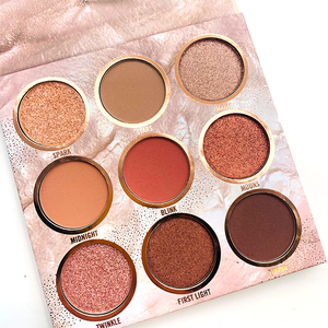 Oem sắc tố cao 9-Pan nâu tự nhiên hóa chất bột kim loại sáng Eyeshadow Palette thấp moq nhãn hiệu riêng bóng mắt - Product Image 1