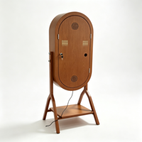 Cermin Layar Sentuh Kayu Oak Oval untuk Photo Booth, Kompatibel dengan Komputer Pribadi, Printer Opsional untuk Pesta Pernikahan, Portabel