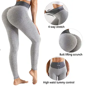 Pantalones de Yoga de entrenamiento fruncidos de cintura alta para mujer, mallas de levantamiento de glúteos, mallas ajustadas de gimnasio para mujer de alta calidad