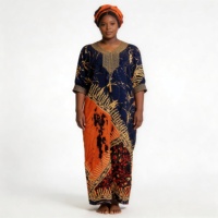 Nouvelle Collection 2026 : Kaftan Boubou Africain Grande Taille pour Femme Noire, en Coton Tissé, Manches Amples, Imprimé Estival, Robe Longue