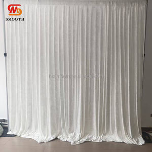 SMOOTH Wedding Events Decorative Fabric Drapery <b>Champagne</b> <b>Color</b> 10ft by 10ft Crushed Velvet Backdrop <b>Curtain</b> - Product Image 3