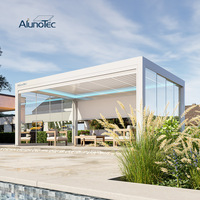 AlunoTec Pergola Bioclimatique Motorisée de Luxe en Aluminium pour Jardin et Terrasse avec Toit à Lames Orientables