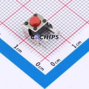 TC-1102N-A-AS-R Tactile Switch Bent Lead Through Hole,6x6mm Switch Single Pole Single Throw Round Button 1N Right Angle Insert - Product Image 1