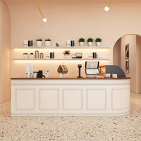 L-Typ Rezeption Empfangs theke Kuchen Brot Kaffee Dessert Saft Shop Holz Bar Theke