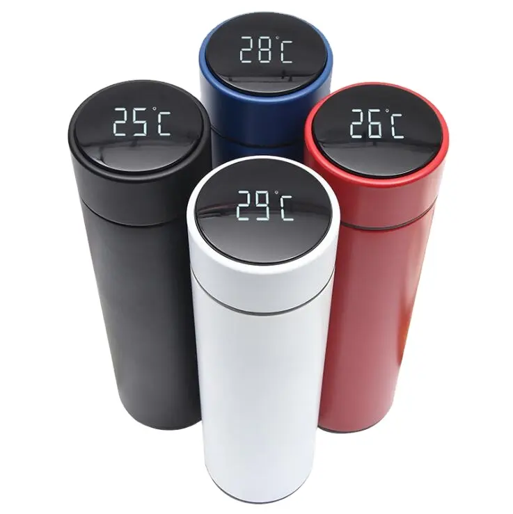 500ml Stainless Steel Vacuum Cup Smart LED Temperature Display Tumbler Flask Thermos ABS Material Wall Usage Mini Classic Gift