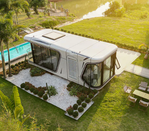 Casa Contenedor Modular Portátil Moderna de Dos Pisos, Estilo Cápsula Espacial, Prefabricada, Inspirada en un Dirigible, para Uso Comercial, Residencial y de Ocio - Product Image 4