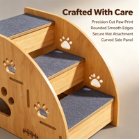 Nouvelle Escalade pour Animaux de Compagnie en Bois Massif, Écologique, Moderne, Imperméable, Couleur Unie, avec Motifs de Pattes de Chat Creuses