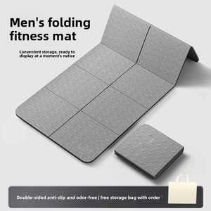 Tapis de <span class=keywords><strong>yoga</strong></span> pliable <span class=keywords><strong>pour</strong></span> homme - Matériau TPE 8 mm d'épaisseur, antidérapant, portable, longueur 185 cm, <span class=keywords><strong>pour</strong></span> la remise en forme, la danse, le <span class=keywords><strong>yoga</strong></span> et le camping en plein air - Product Image 1