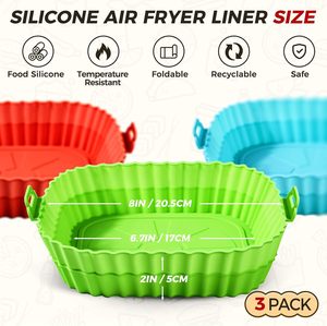 Revestimientos de Silicona para Freidora de Aire Cuadrada, Ecológicos, Resistentes al Calor, Fáciles de Limpiar, Accesorios de Cesta de Silicona de Grado Alimenticio - Product Image 2