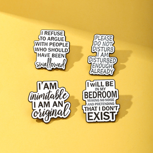 En gros : Épingles en métal, épingles en émail, badges de revers, broches, épingles pour chapeaux personnalisés, badges à slogan drôle et original, en vrac - Product Image 1