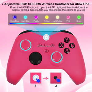 Manette sans fil 2,4 GHz avec moteur de vibration Turbo pour One S/X/PC, inclut une prise casque, personnalisable, rose bonbon - Product Image 4