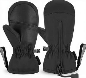 Gants de ski d'hiver pour enfants, imperméables, coupe-vent, chauds, à doigts entiers, pour snowboard, fermeture éclair, pour garçons et filles - Product Image 1
