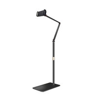 Bras réglable en alliage d'aluminium à 360 rotations Support universel pour tablette et téléphone Support de sol paresseux pour PC et support en métal mobile