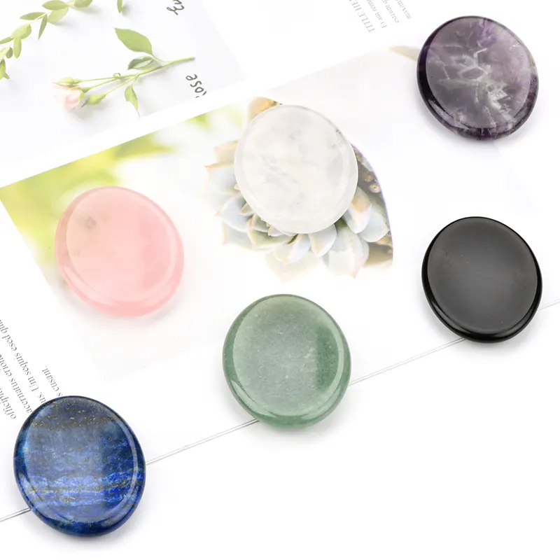 Wholesale High Quality Natural 35*45mm Oval Worry Stone Chakra Crystal Worry Stones Thumb