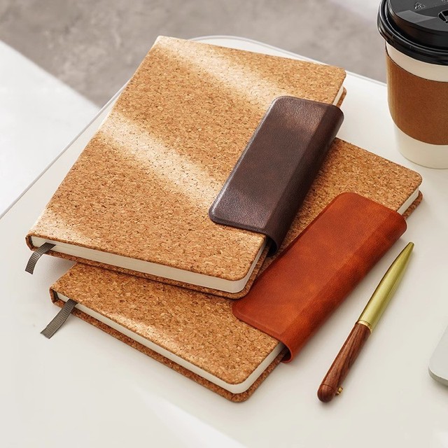 Customized Creative and Eco-friendly Cork Notebook with Magnetic Buckle Business Notepad