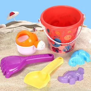 2025 estate giocattoli da spiaggia in plastica per venditori di articoli per benna, Set di 6 pezzi, giocattoli da spiaggia, secchio di vanga - Product Image 2