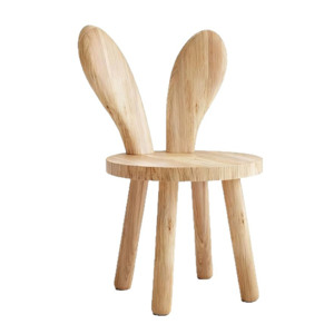 Cute Design Rabbit Ear Shaped Hardwood Walking Chair Kindergarten Children's Dining Chair Solid Classroom Chair - Product Image 1