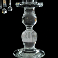 Grand bougeoir cylindrique en cristal pour bougie hurricane, centre de table pour mariage et Noël, décoration écologique faite à la main en argent