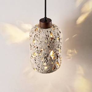 Yellow Travertine Pendant Light E27 Mid-Century Modern <b>Bedroom</b> Bedside Dining Room Lamp - Product Image 1
