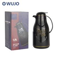 Nueva Llegada, Termo de Café Árabe con Recubrimiento de Vidrio, Jarra de Vacío Negra y Roja para Bebidas Frías y Calientes, con Decoración Floral, Venta al por Mayor, OEM, China